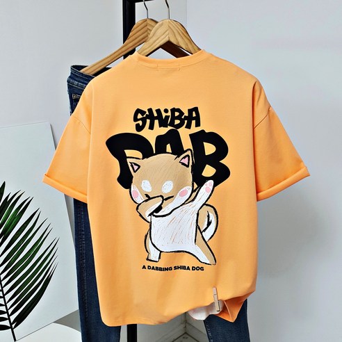 라베 시바댑 오버핏 빅사이즈 남자 반팔티