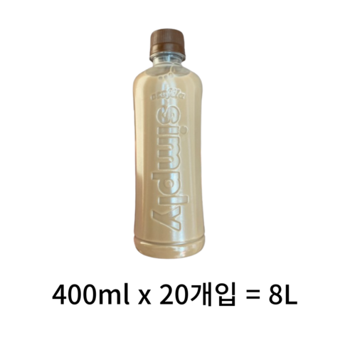 아카페라 심플리 로우슈거 라떼, 400ml, 20개