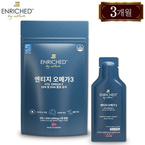 쑨랩 마시는 엔티지 오메가3 고함량 2000mg 1개월분 3개월분 6개월분, 180개, 1회분