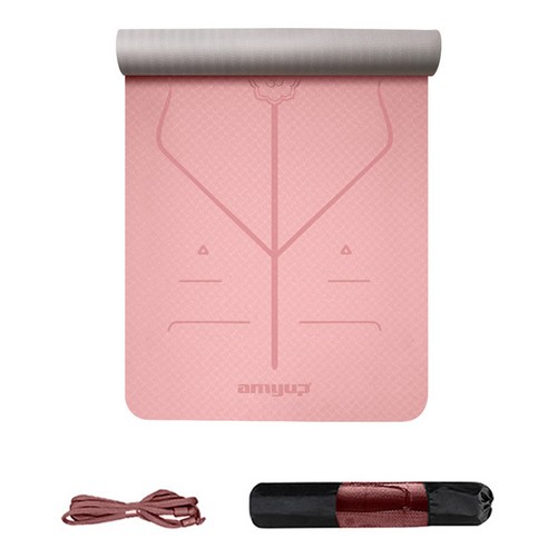 Vanlss TPE 요가 매트 체위선 TPE 센터라인 요가매트 1830 x 800 x 8 mm, 자주색