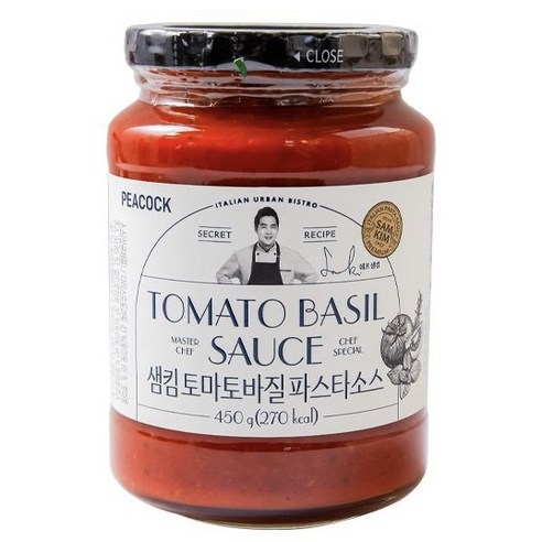 피코크 샘킴 토마토바질 파스타소스 450g