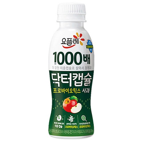 요플레 닥터캡슐 사과 130mLx16개/1000배/냉장무배, 16개, 130ml