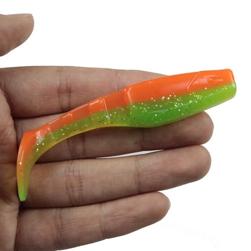 4마리/가방 이색 연미 T꼬리 다절로 미끼 6.3g/8.5cm 가짜 미끼 PVC 연어 쏘가리 미끼 5P, 4줄/가방 오렌지+그린