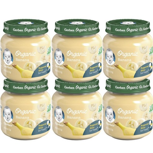 거버 어린이 과일퓨레 113g, 바나나(Banana), 6개
