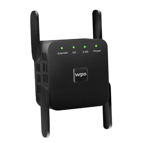 1200Mbps 2.4G 5G Wifi 리피터 신호 부스터 EU 플러그, 82x72x55mm, 블랙, 플라스틱