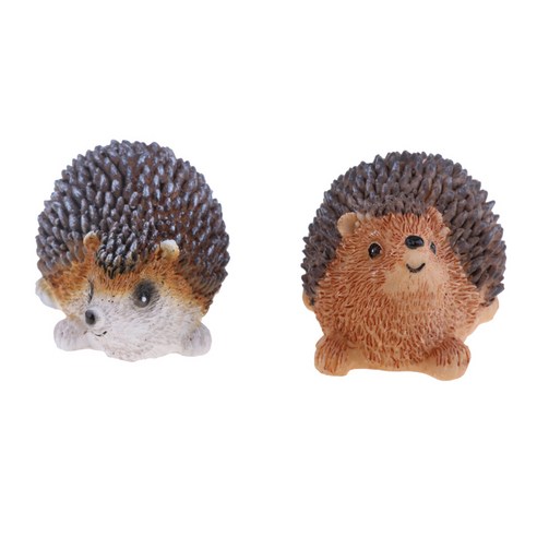 shangren 마이크로 조경 장식 수지 장식 정원 DIY 공예품, 고슴도치 쌍 1, 설명