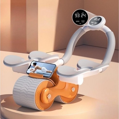 AB 슬라이드 롤아웃 허리 복근 뱃살빼는 실내 운동 롤러, (엘보서포트 모델-오렌지)자동리바운드