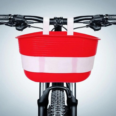 이동식 휴대용 자전거 바구니 잡화 – 빨간색, 1개 바구니자전거