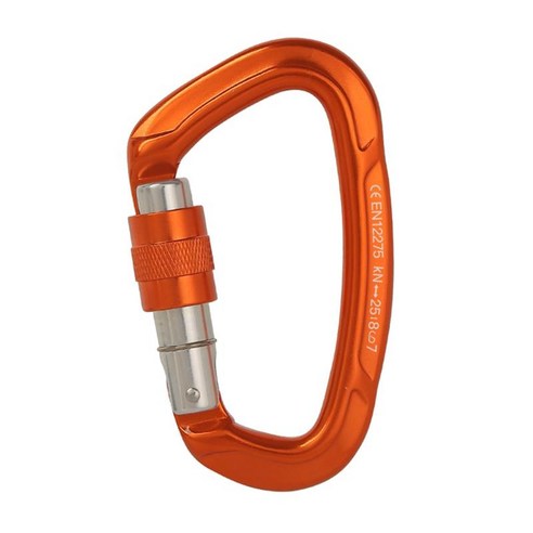 등산 Carabiner Carabiners 개 끈 구출 가을 보호 25KN, 7075 항공 알루미늄, 오렌지