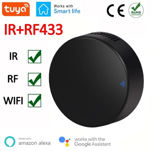 스마트 리모컨 허브 홈IOT 에어컨원격제어 TV셋톱박스 2022 new tuya 스마트 rf ir 원격 제어 와이파이 스마트 홈 에어컨 모든 tv lg tv 지원 alexa 홈, 없음, 1개