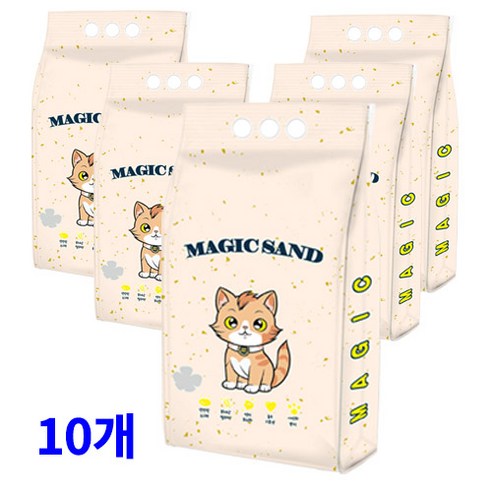 메디펫 매직 고양이 두부모래 가는입자, 10L, 10개, 무향