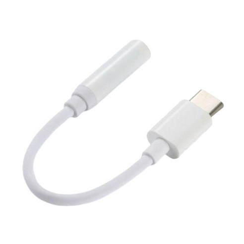 유형 C USB 남성 3.5mm 휴대 전화 헤드셋 헤드폰 어댑터 충전기-흰색 12.5cm, 화이트, PVC