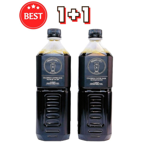 개인카페 콜드브루 원액 더치커피 1+1 대용량 카페인, 1L, 2개, 1개