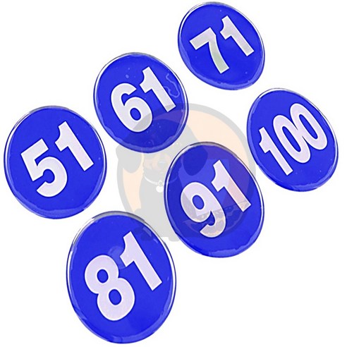 감귤마켓 원형숫자판 62MM 블루 51-100 테이블넘버링스티커, 75