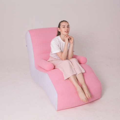 Brilliant 공기주머니 소파 야외 소파 의자 휴대용 침대 거실 에어 소파 WK-3543, 핑크