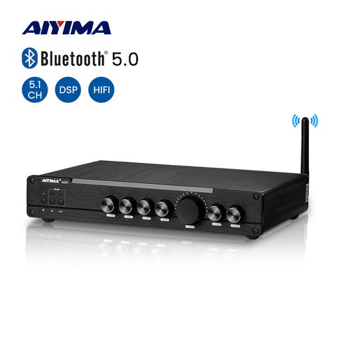 AIYIMA A09 100W 파워앰프 서라운드 오디오 앰프 하이파이 블루투스 5.0 서브우퍼 앰프 APTX DSP 동축 OPT 5.1 홈시어터, 온리 앰프