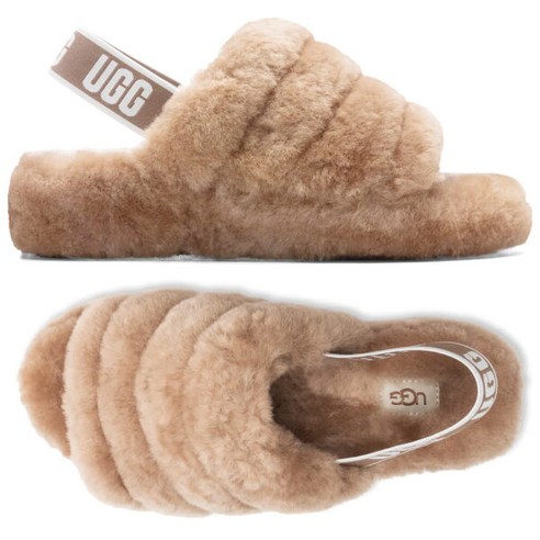 [UGG] 24FW 플러프 예 슬라이드 퍼 샌들 체스넛 1095119 CHE