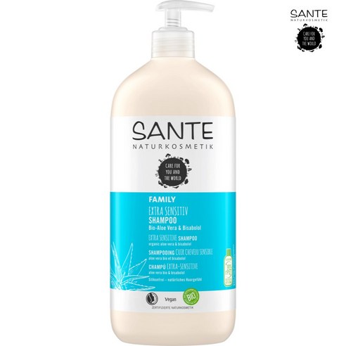 뮤쌍떼, 150m, 028LIGHTBLUE 상떼 11 상테 Sante 엑스트라 센서티브 샴푸 Bio 알로에 베라 & 비사보롤 950ml, 2개