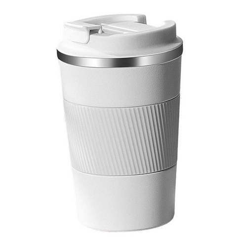 커피 머그잔 냉 음료 누출 방지 여행 낯짝, 510ml 화이트, 7x13.5cm, 스테인레스 스틸
