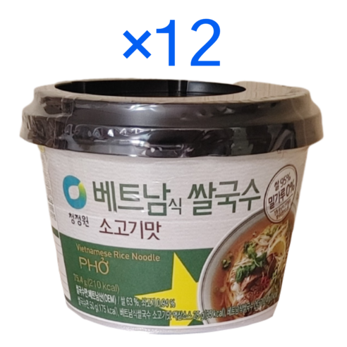 청정원 베트남식 쌀국수 소고기맛, 75.4g, 12개