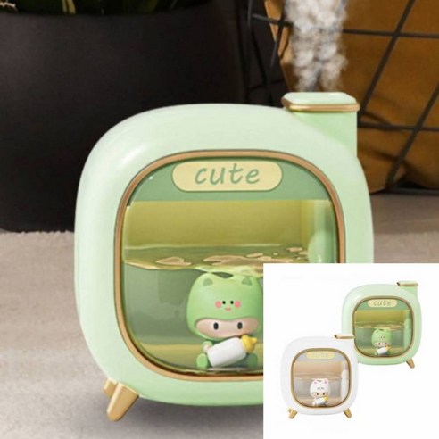 무선듀얼 무드등 가습기 대용량 500ML 그린 1개입 침실가습기 무선가습기