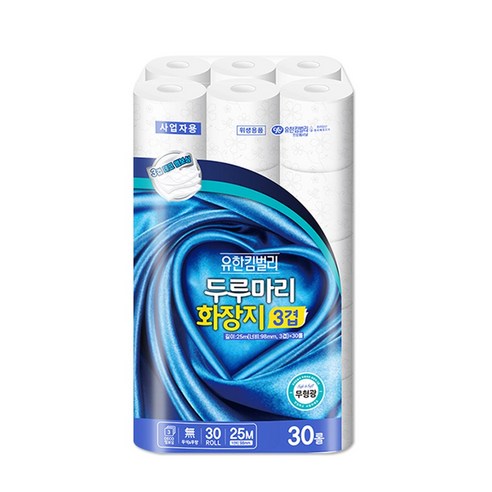 유한킴벌리 3겹 데코엠보싱 두루마리 화장지 25M, 30개입, 1개