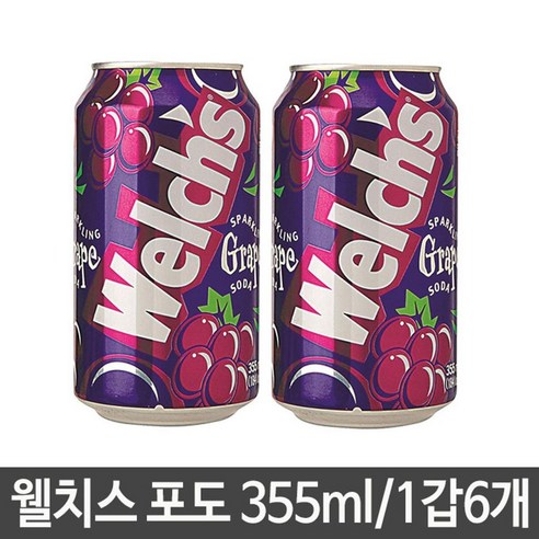 농심 웰치스 포도맛, 355ml, 6개