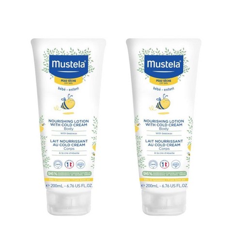 무스텔라 베이비 너리싱 로션 콜드 크림 비왁스 Mustela Baby Nourishing Lotion Cold Cream & Beeswax 200ml 2개