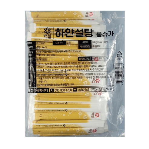 CJ제일제당 백설 스틱 롱슈가 스틱설탕, 500g, 7개