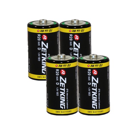제트킹 망간 D형 건전지 / R20, 4개입, 1개