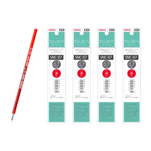 제브라 블렌 3C 리필심 0.7 레드 SNC-07, 1개