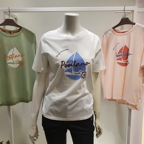 올리비아로렌 [앞프린트 라운드넥 반팔티] 캐주얼 무드로 데일리 착장하기 좋은 베이직한 아이템 VVBASYF7131 Best Top3