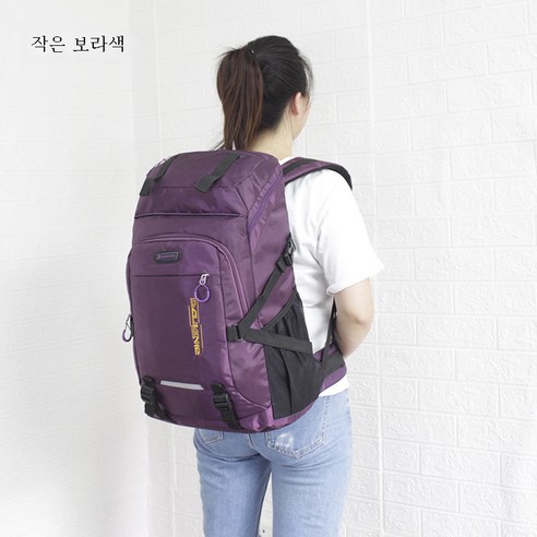 DFMEI 투 사이즈 다량 클래식 대용량 아웃도어 투어링 캐리어 백팩 캐주얼 컴퓨터 가방, 퍼플 스몰