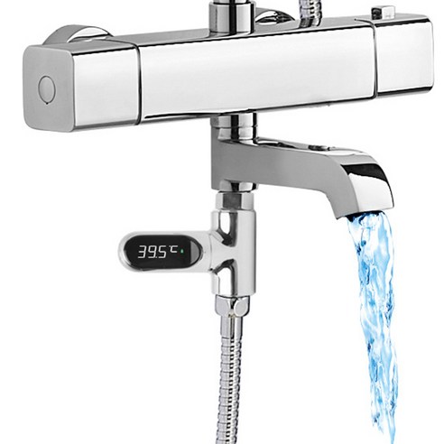 샤워기 온도계 LED 목욕 물 온도 표시 수온계 - 완벽한 샤워 시간을 위한 도구!