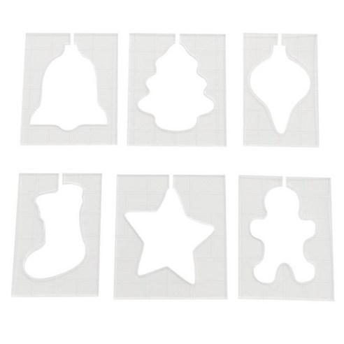 6Pcs 퀼트 템플릿 세트 패브릭 바느질 쉬운 프레임 홈 바느질 눈금자 스텐실, 분명한, 아크릴