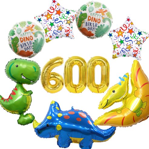 파파 파티 대형 90cm 공룡 풍선 생일 세트, 1세트, 공룡 600