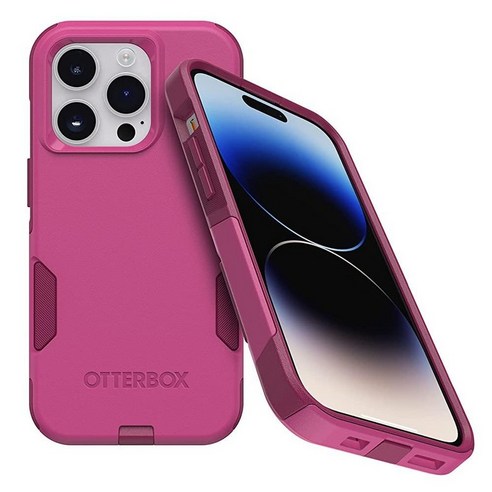 OtterBox 아이폰 14 프로 (전용) 커뮤터 시리즈 케이스 - TREES COMPANY (그린) 슬림하고 튼튼함 포켓 친화적 포트 보호, Commuter Series, Black