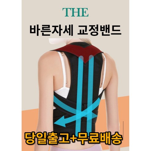 (특가할인) THE 바른 자세교정밴드 굽은등 교정기 등 라운드숄더 (S~L) 남녀공용, 1개 거북목교정기 Best Top5