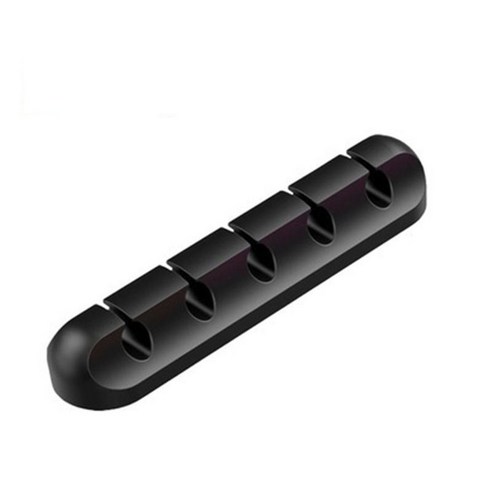 케이블 관리 클립 케이블 관리 케이블 홀더 USB/충전 케이블 정리용 실리콘 케이블, 5 솔트 블랙, 설명한대로