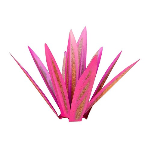 DIY 금속 예술 데킬라 소박한 조각 9 잎 정원 조각 홈 장식, 핑크 27cm, 설명