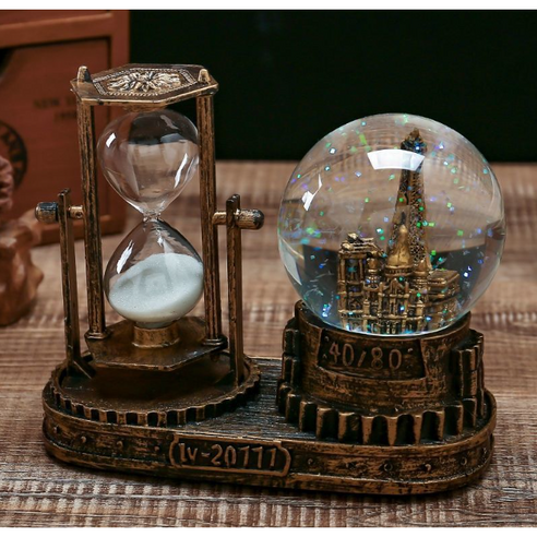 엔틱한 모래시계 오르골 장식품