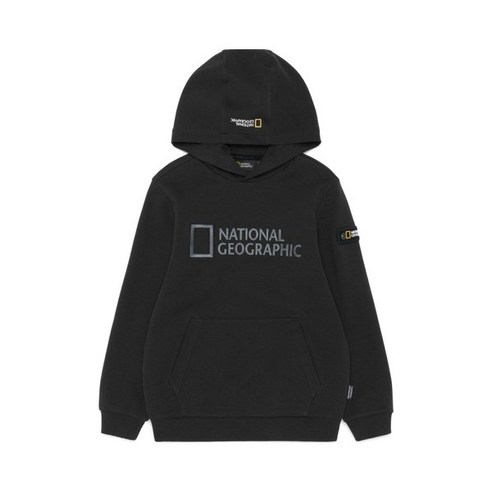 내셔널지오그래픽 키즈 K233UHD910 톤온톤 빅로고 후드티셔츠 CARBONBLACK Best Top3