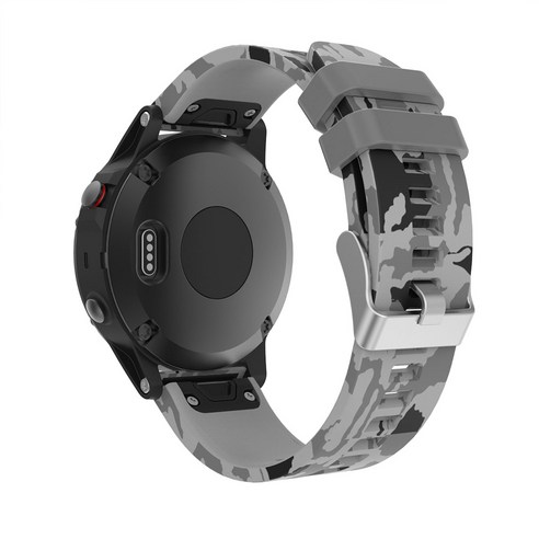 Garmin Fenix 5 5Plus 6 6Pro Sapphire Solar 스트랩 가민 QUICKFIT 22mm 위장 프린트 실리콘 손목 밴드 퀵 릴리스 손목 시계줄, #7, Quick Fit 22mm