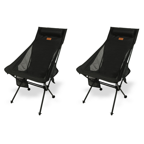 편안한 자세와 감성적인 디자인을 겸비한 롱 릴렉스 캠핑 의자 2개 캠핑 체어