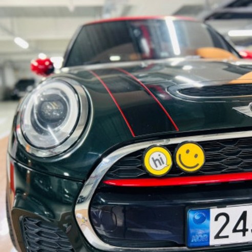 더블하트스마일 그릴뱃지 엠블럼뱃지