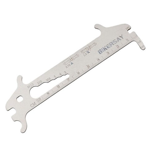 1PC 자전거 체인 체커 사이클링 마모 표시기 손 도구 스트레치 검사기, 은, 스테인레스 스틸