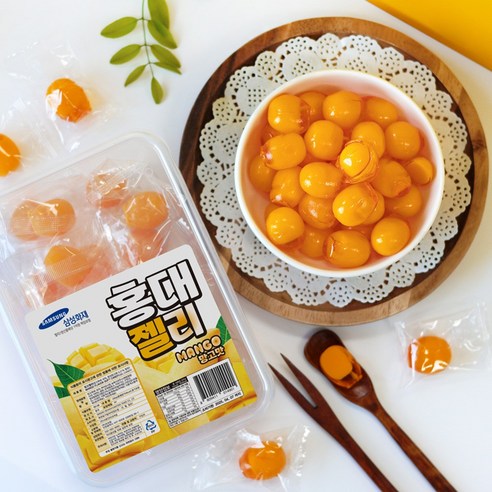 [과일퓨레 30%] 홍대 까먹는 젤리 망고맛 200g 리얼 과일 과즙젤리, 망고200g