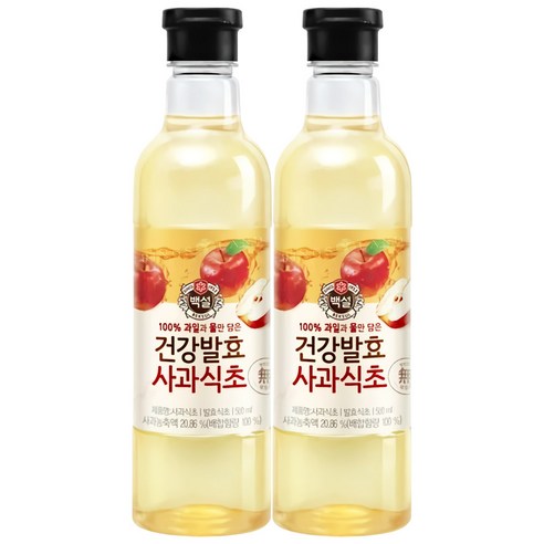 CJ 백설 건강발효 사과식초 800ML x 3개