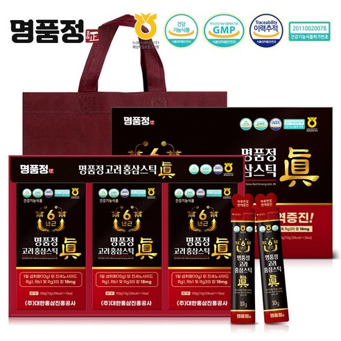 [에타홈] 명품정 고려홍삼스틱진10gx30개 쇼핑백포함, 단품, 옵션선택 홍삼스틱추천