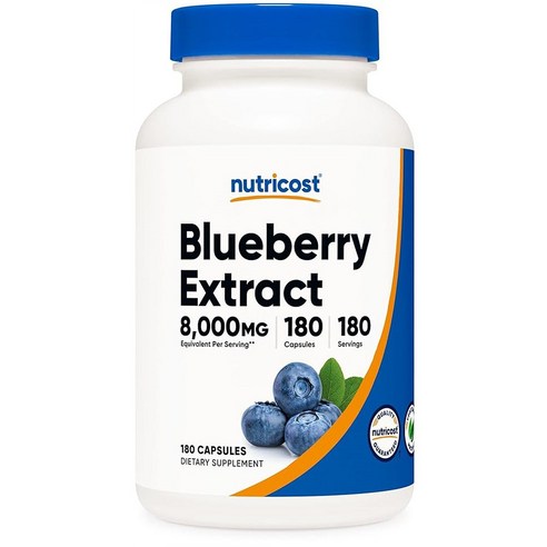 뉴트리코스트 블루베리 추출물 8000MG 180캡슐, 1개, 180개
